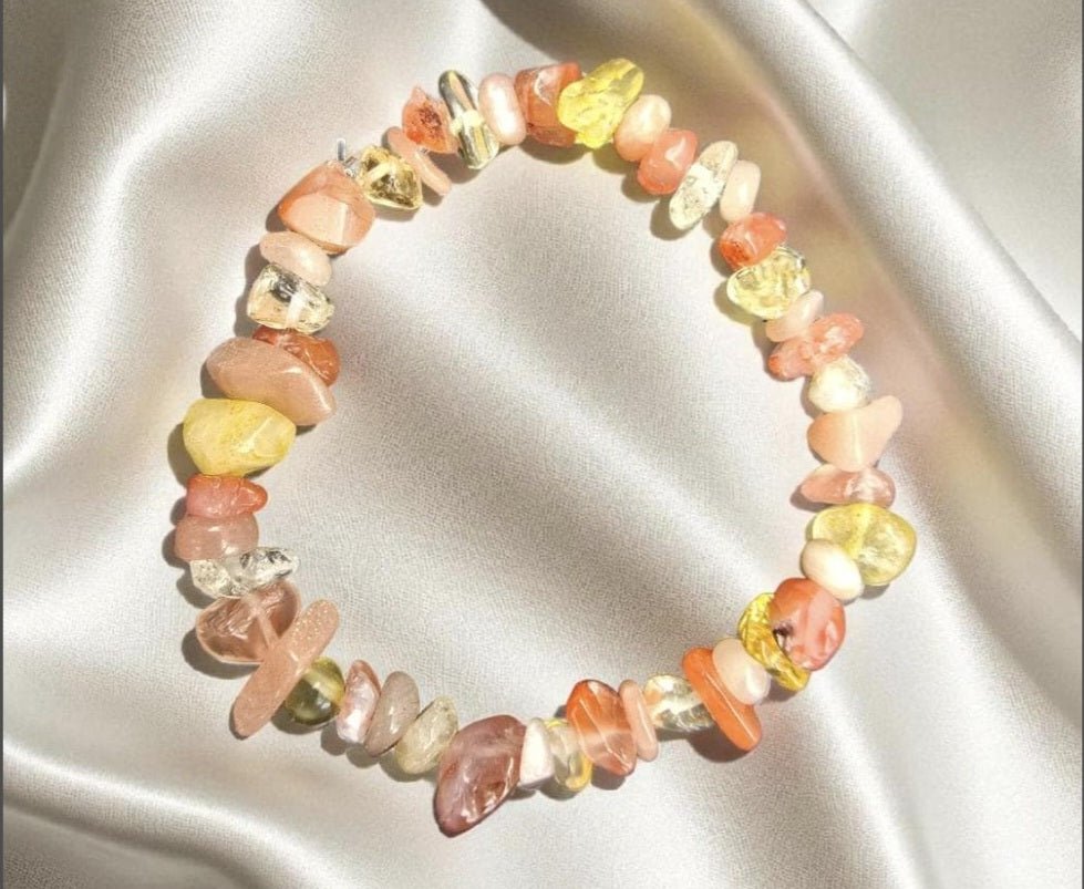 Carnelian, Moonstone & Citrine Bracelet - Confidence, Balance & Abundance Crystal Jewellery - Handmade Energy Bracelet - Cornish Creations