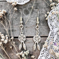 Dreamcatcher Earrings - Boho Earrings - Spiritual Jewellery - Feather Earrings - Protection Jewellery - Handmade Gift - Festival Earrings