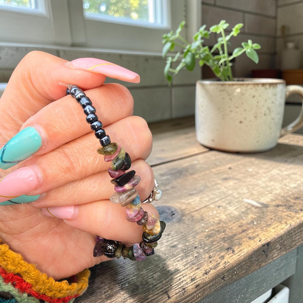 Tourmaline & Spacer Bead Bracelet