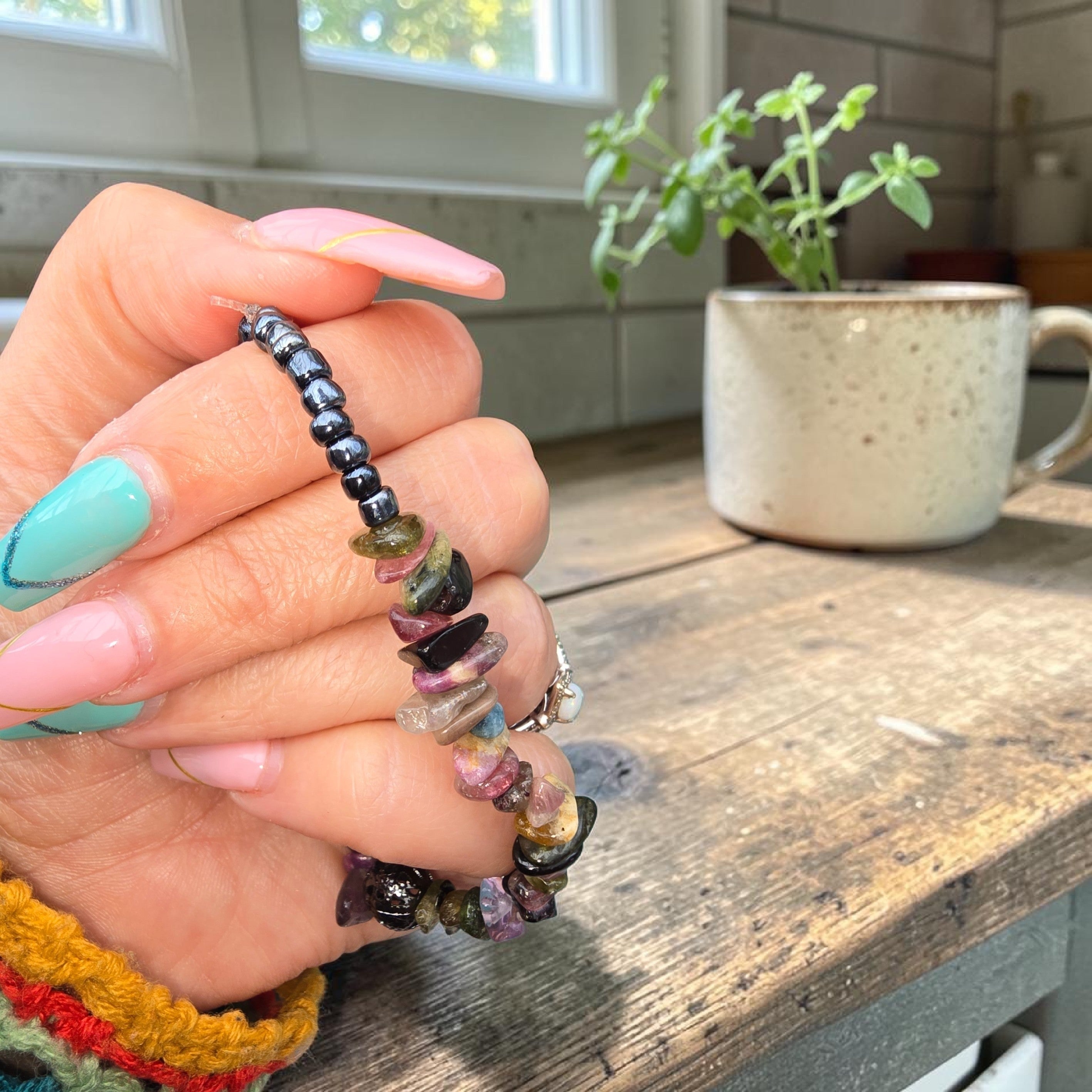 Tourmaline & Spacer Bead Bracelet