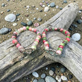 Pink & Green Jade Heart Bracelet - Love & Balance Crystal Jewellery - Friendship Bracelet Gift - Handmade Gemstone Bracelet