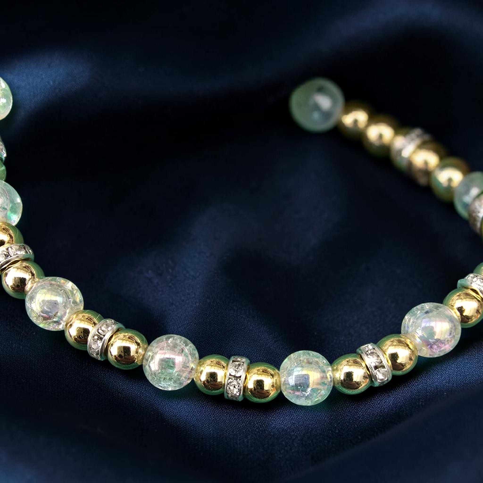 Coastal Bead & Diamanté Anklet
