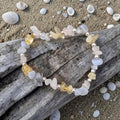 Blue Lace Agate, Rose Quartz & Citrine Bracelet - Handmade Crystal Healing Jewellery - Calm, Love & Positivity