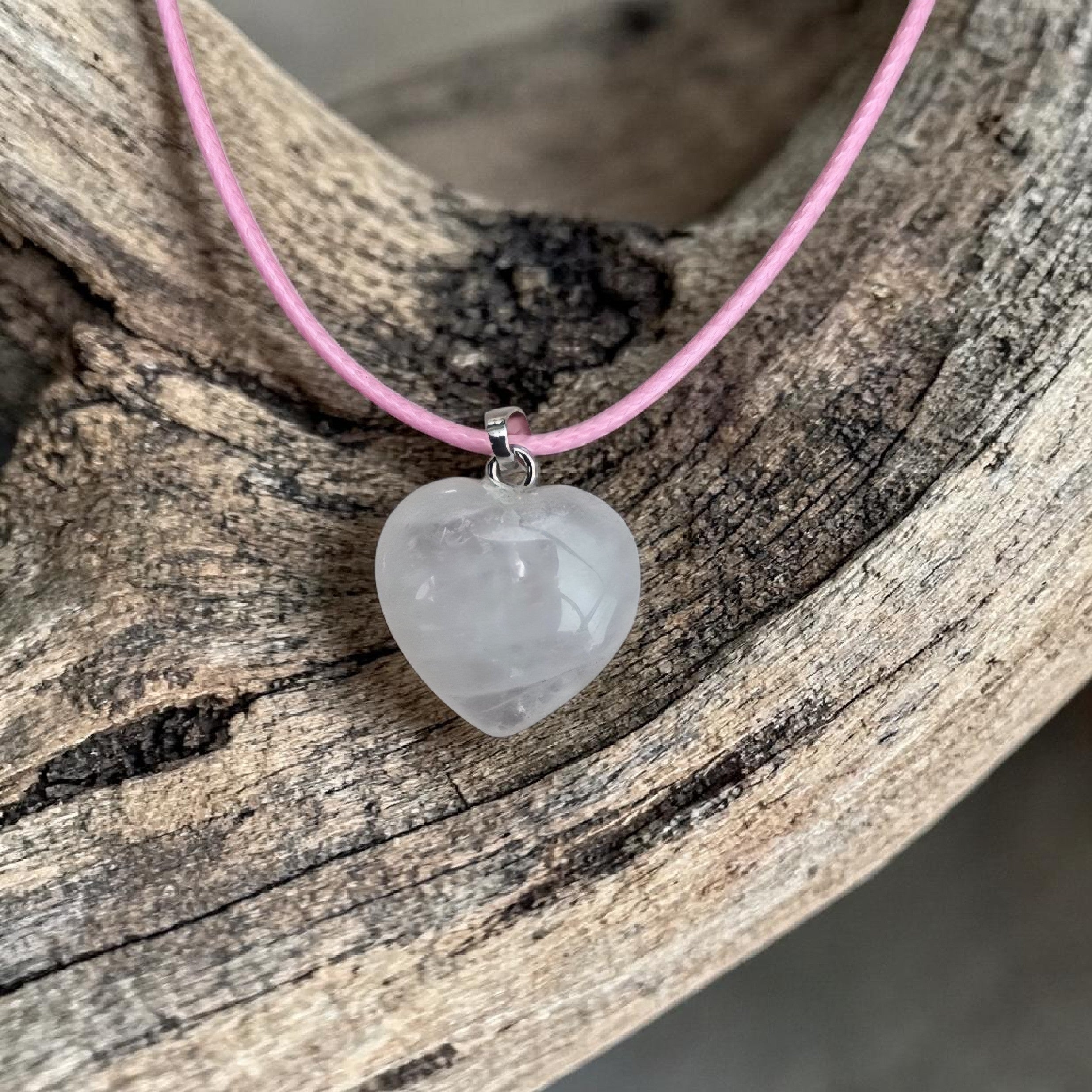 Amethyst Heart Necklace - Rose Quartz Necklace - Crystal Pendant Necklace - Healing Crystal Jewellery - Gift for Her
