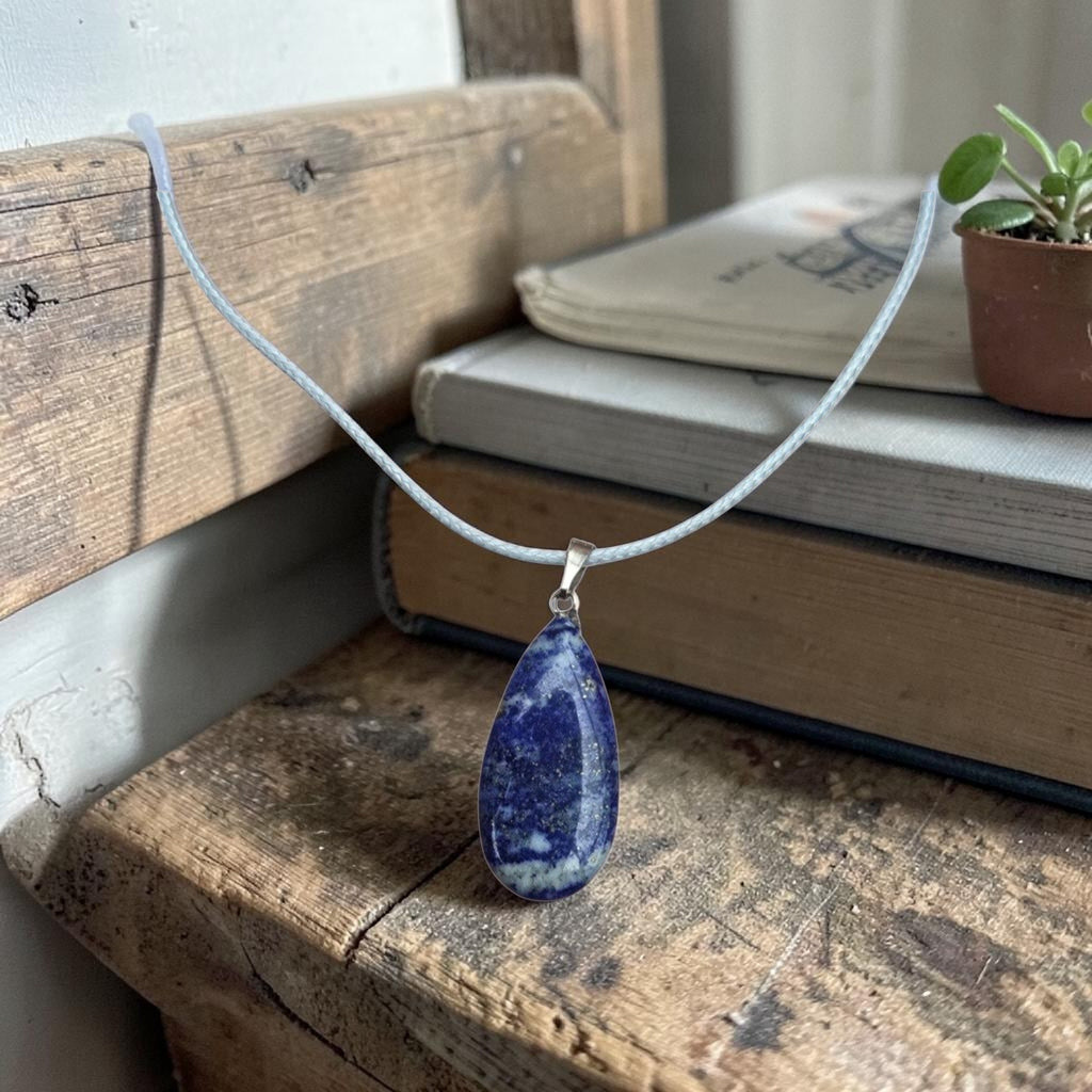 Lapis Lazuli Necklace - Blue Crystal Pendant - Healing Crystal Jewellery - Boho Necklace - Gift for Her