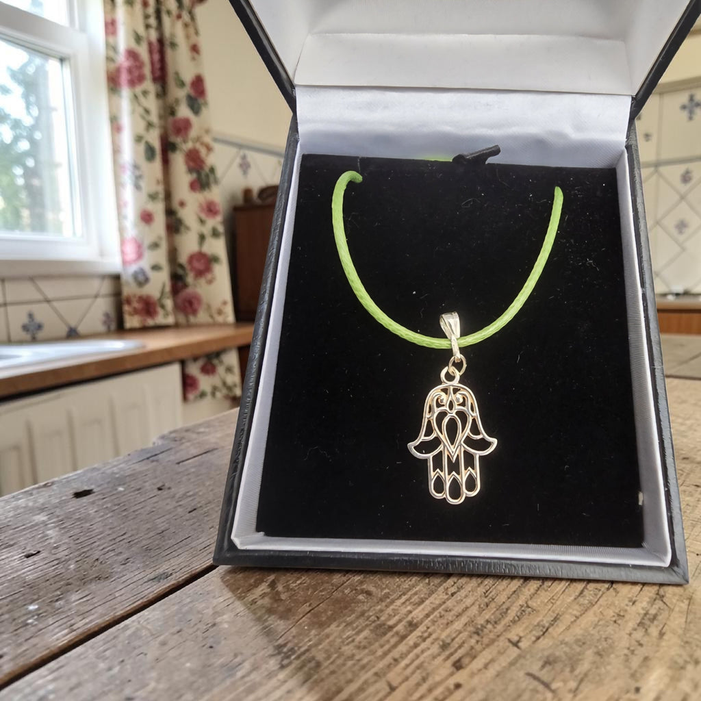 Hamsa Hand Pendant Necklace - Protection & Positive Energy Charm