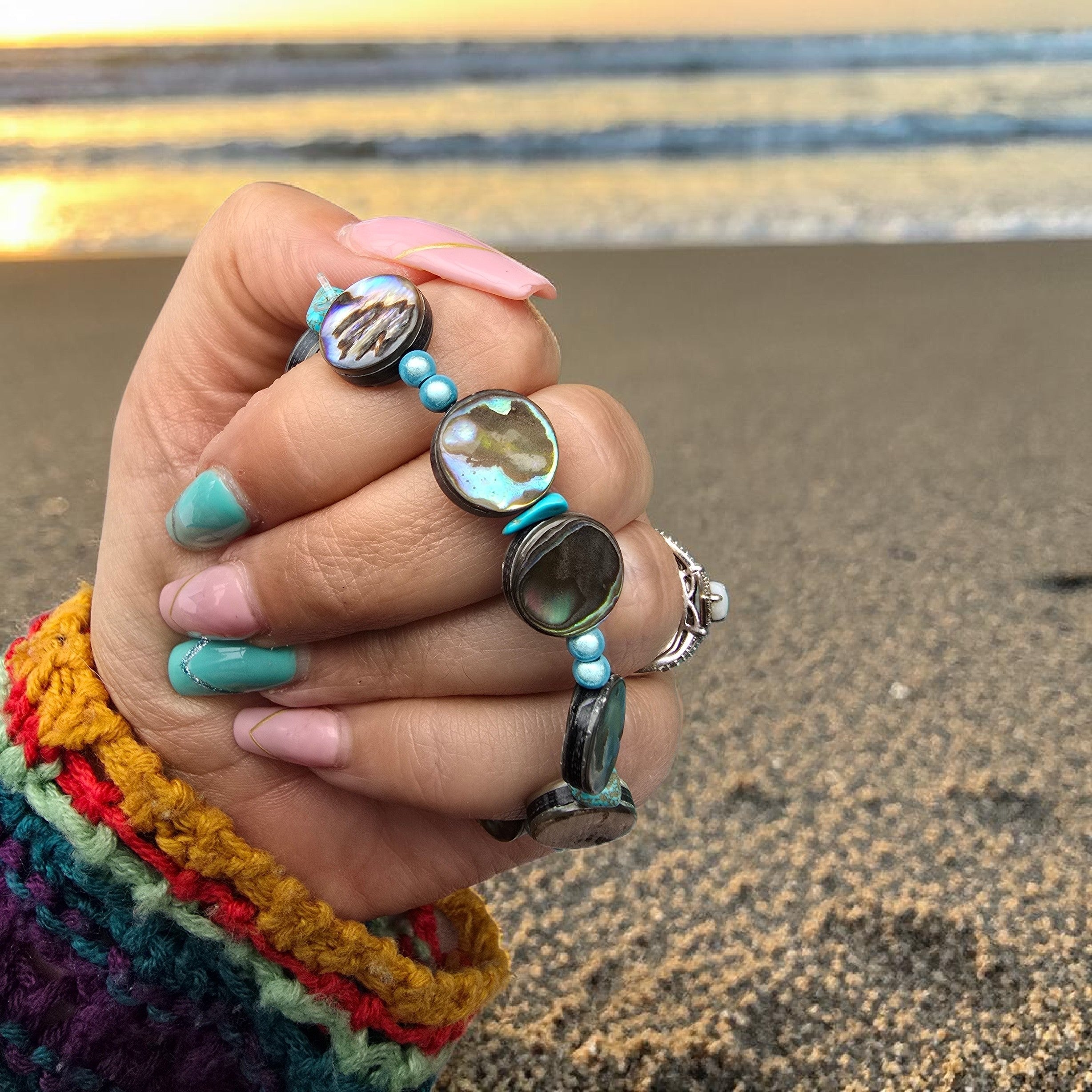 Abalone Shell & Turquenite Bracelet – Ocean Glow
