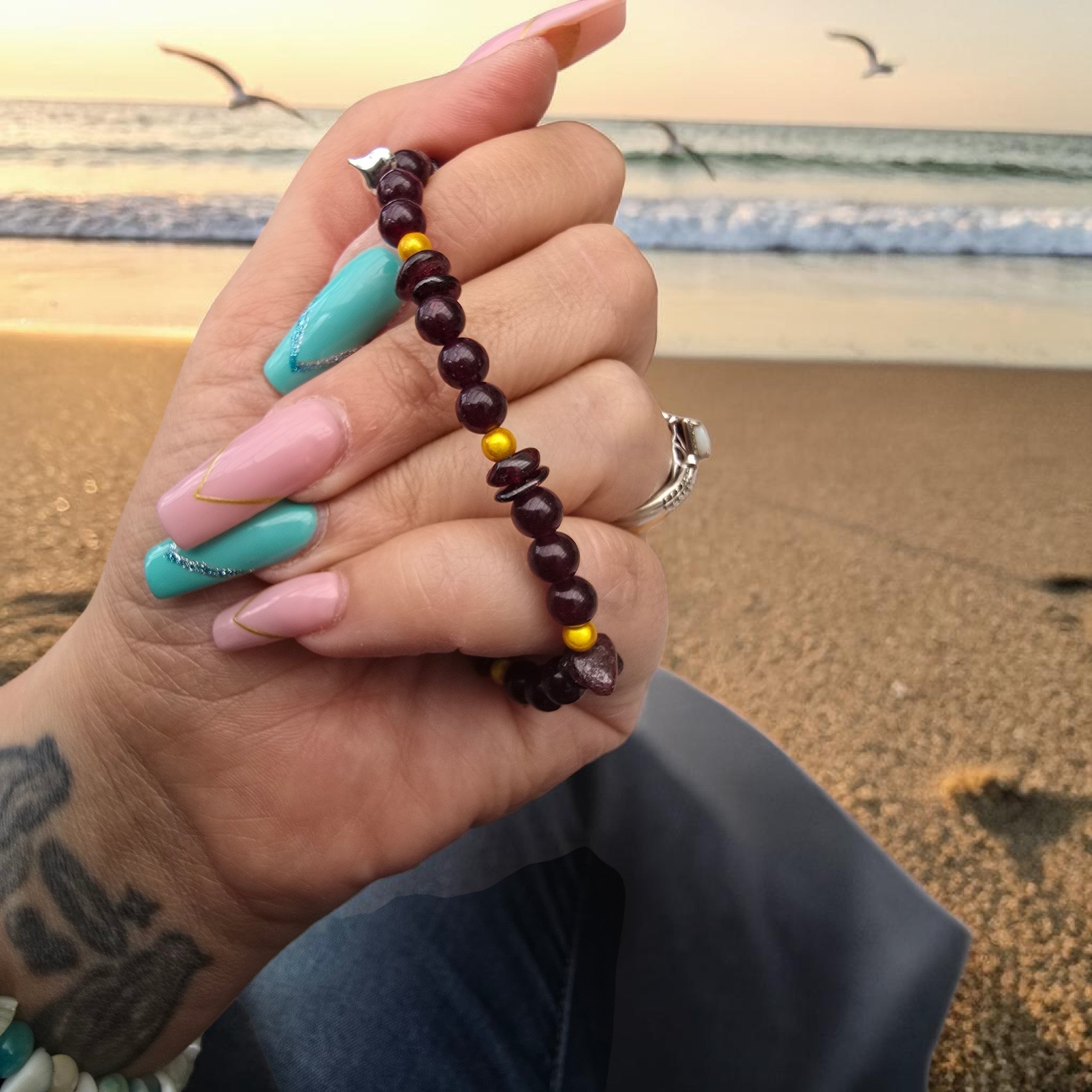 Queen of Hearts Energy Bracelet | Genuine Garnet