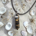 Tigers Eye Crystal Point Necklace - Protection & Confidence Pendant