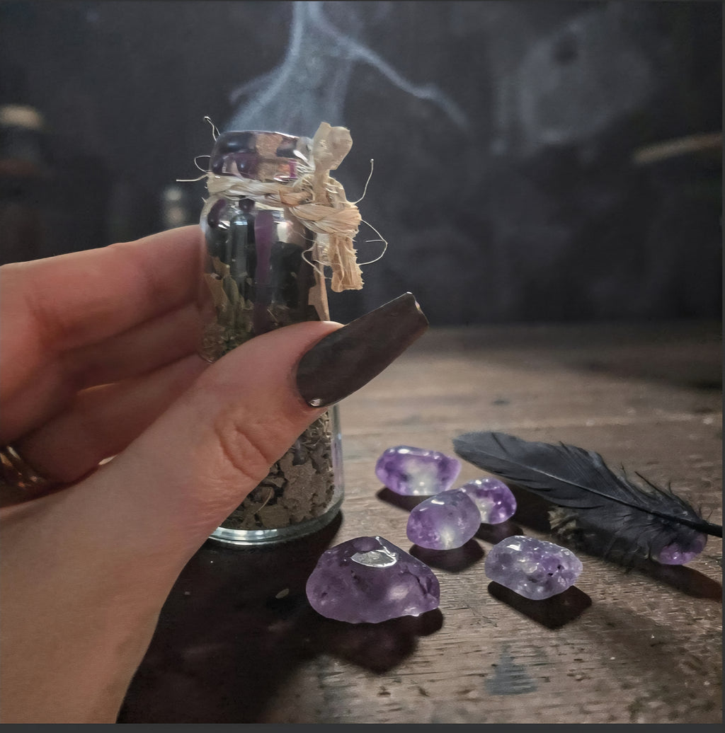 Handmade Spell Bottle & Crystal Bracelet Set - Cornish Creations