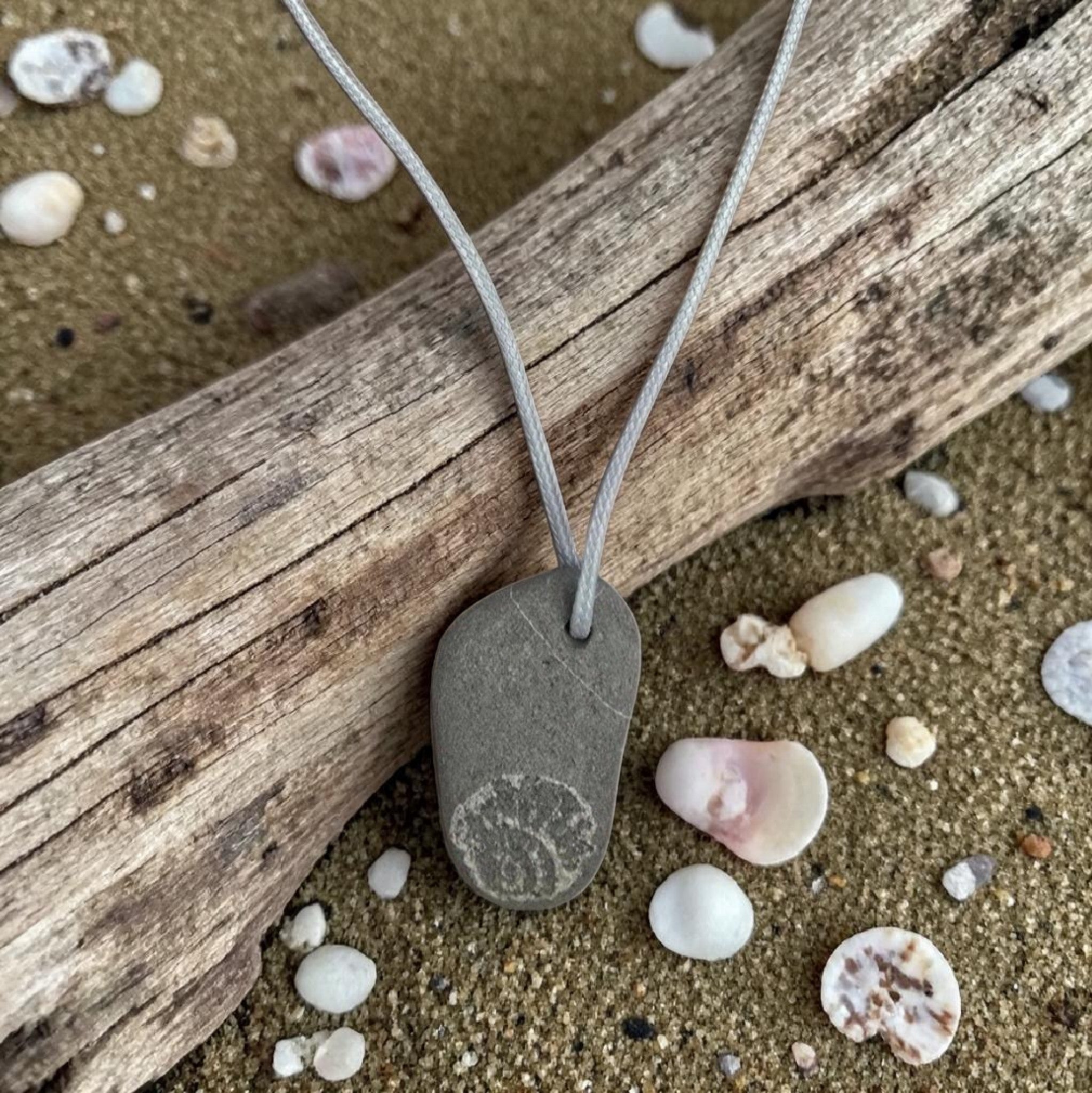 Cornish Fossil Necklace - Natural Stone Pendant - Beach Stone Jewellery - Coastal Gift