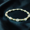 Frosted Bead & Gold Anklet