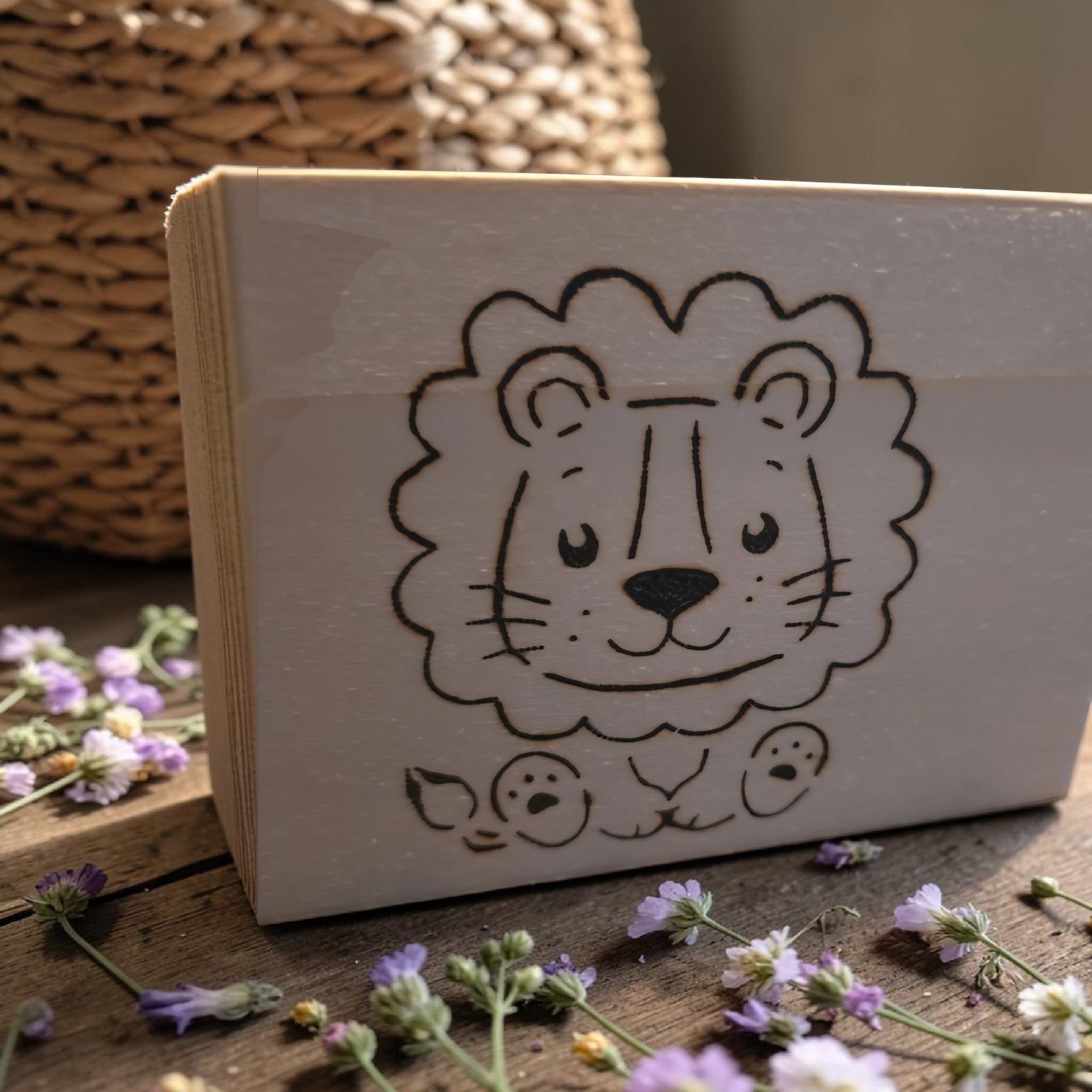 Personalised Baby Keepsake Box - New Baby Memory Box - Handmade Wooden Gift - Safari Animal Nursery Gift