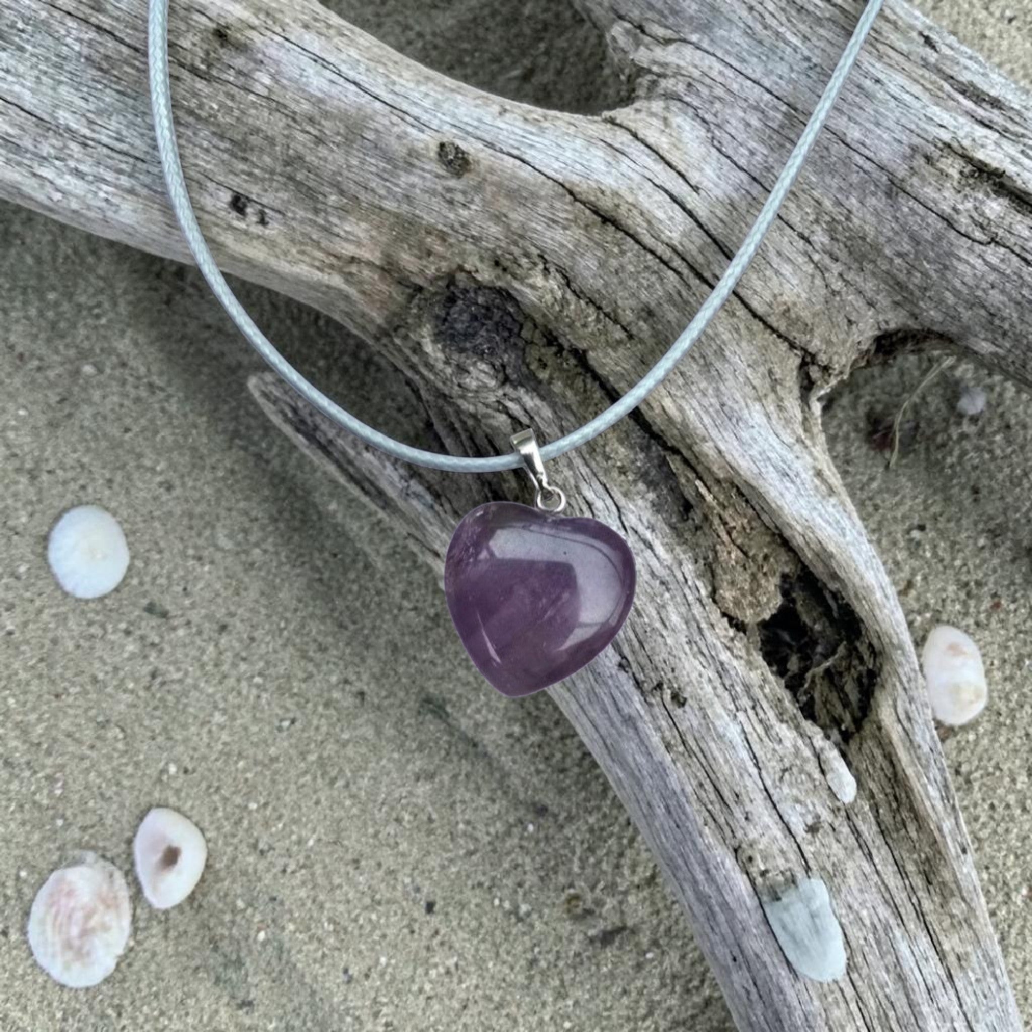 Amethyst Heart Necklace - Rose Quartz Necklace - Crystal Pendant Necklace - Healing Crystal Jewellery - Gift for Her