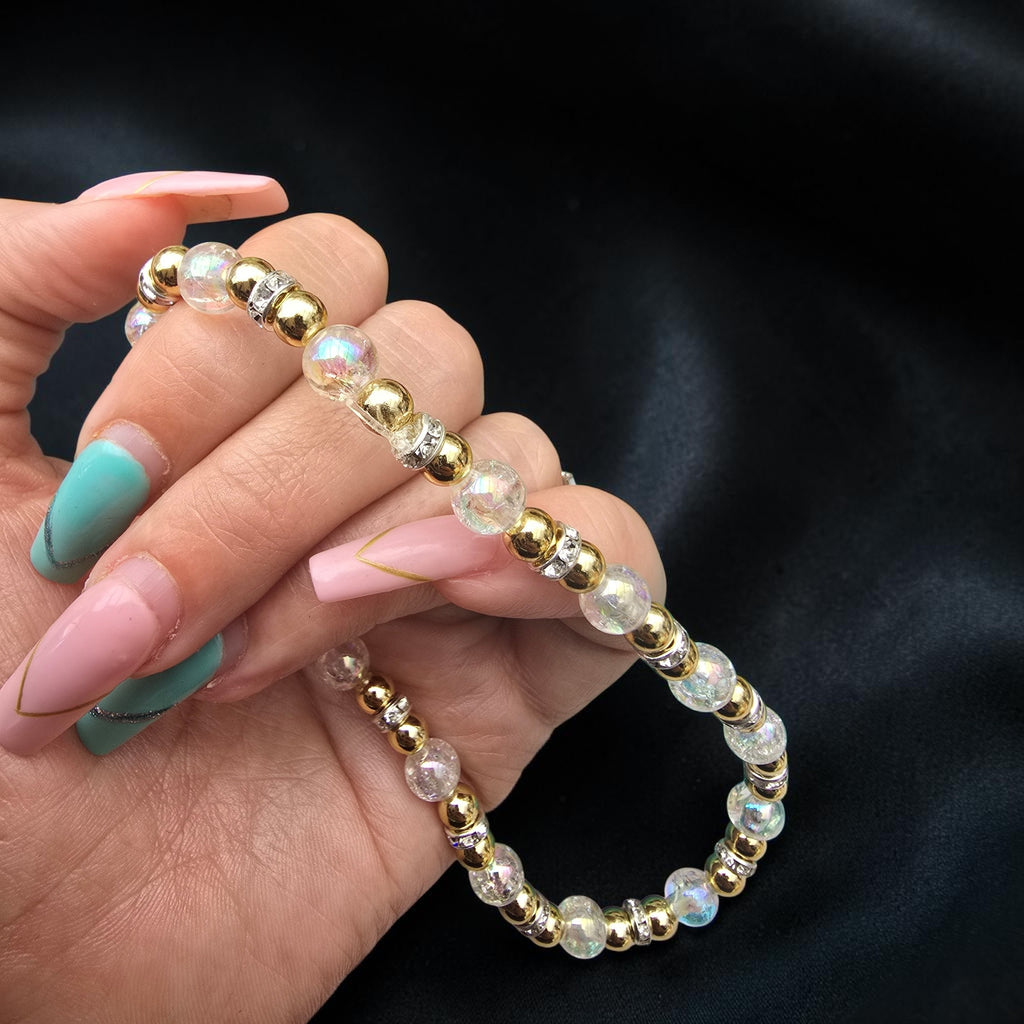 Coastal Bead & Diamanté Anklet