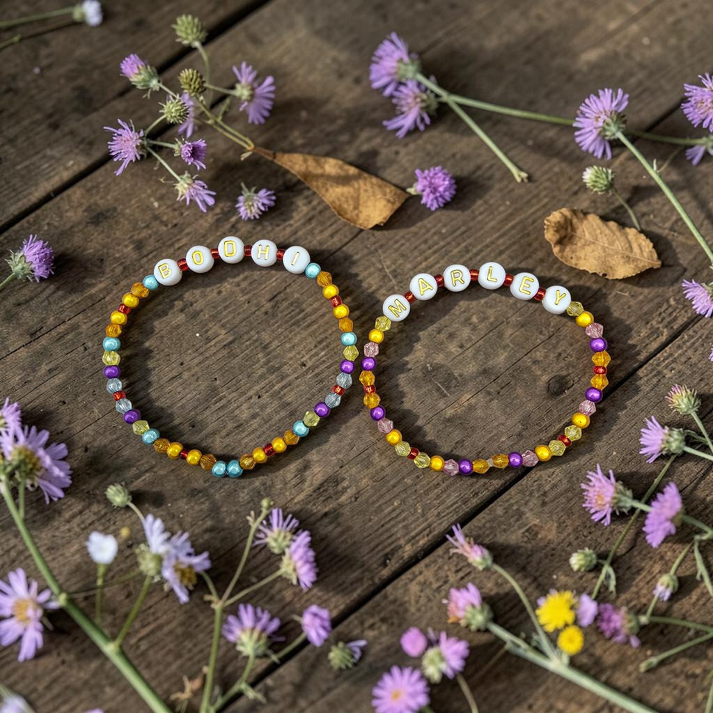 Personalised Children's Name Bracelet - /kids Beaded Bracelet - Custom Colourful Bracelet - Handmade Gift For Girls & Boys