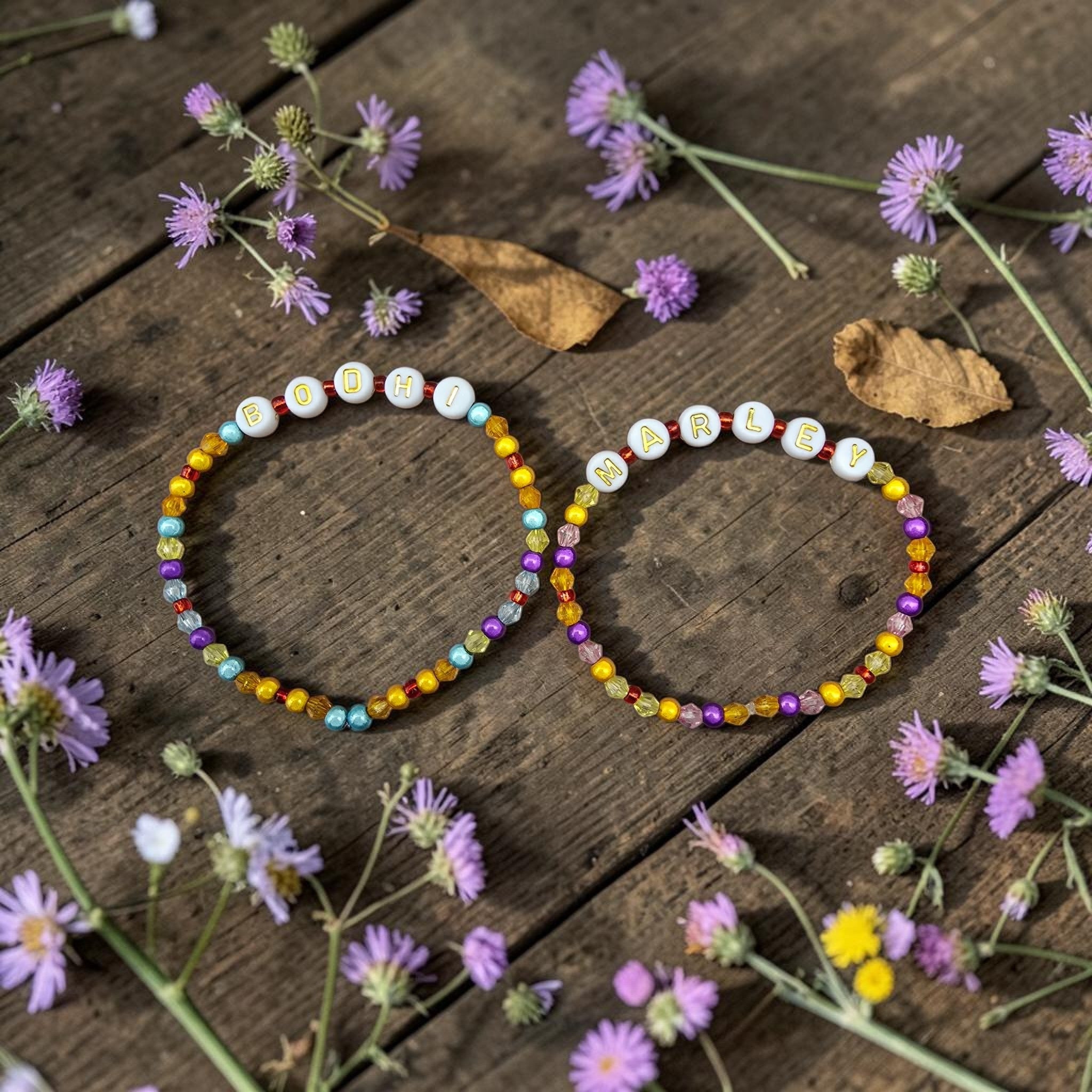 Personalised Children's Name Bracelet - /kids Beaded Bracelet - Custom Colourful Bracelet - Handmade Gift For Girls & Boys