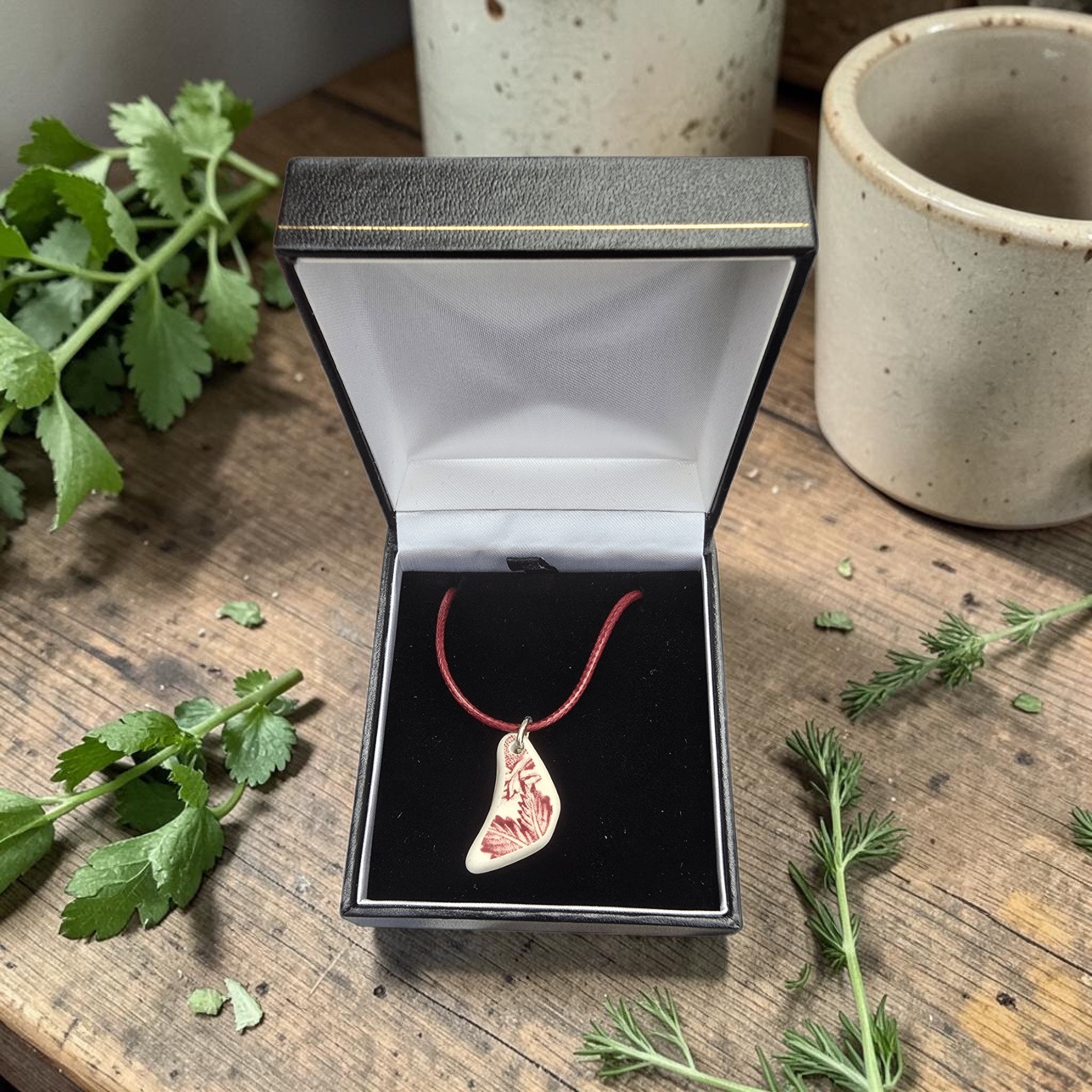 Cornish Sea Pottery Necklace - Beach Found Coastal Jewellery