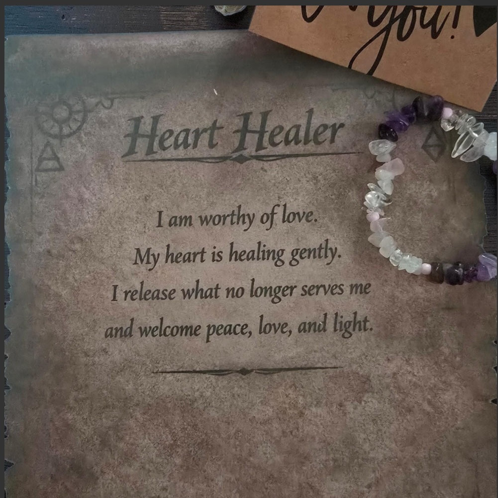 Handmade Spell Bottle & Crystal Bracelet Set - Cornish Creations