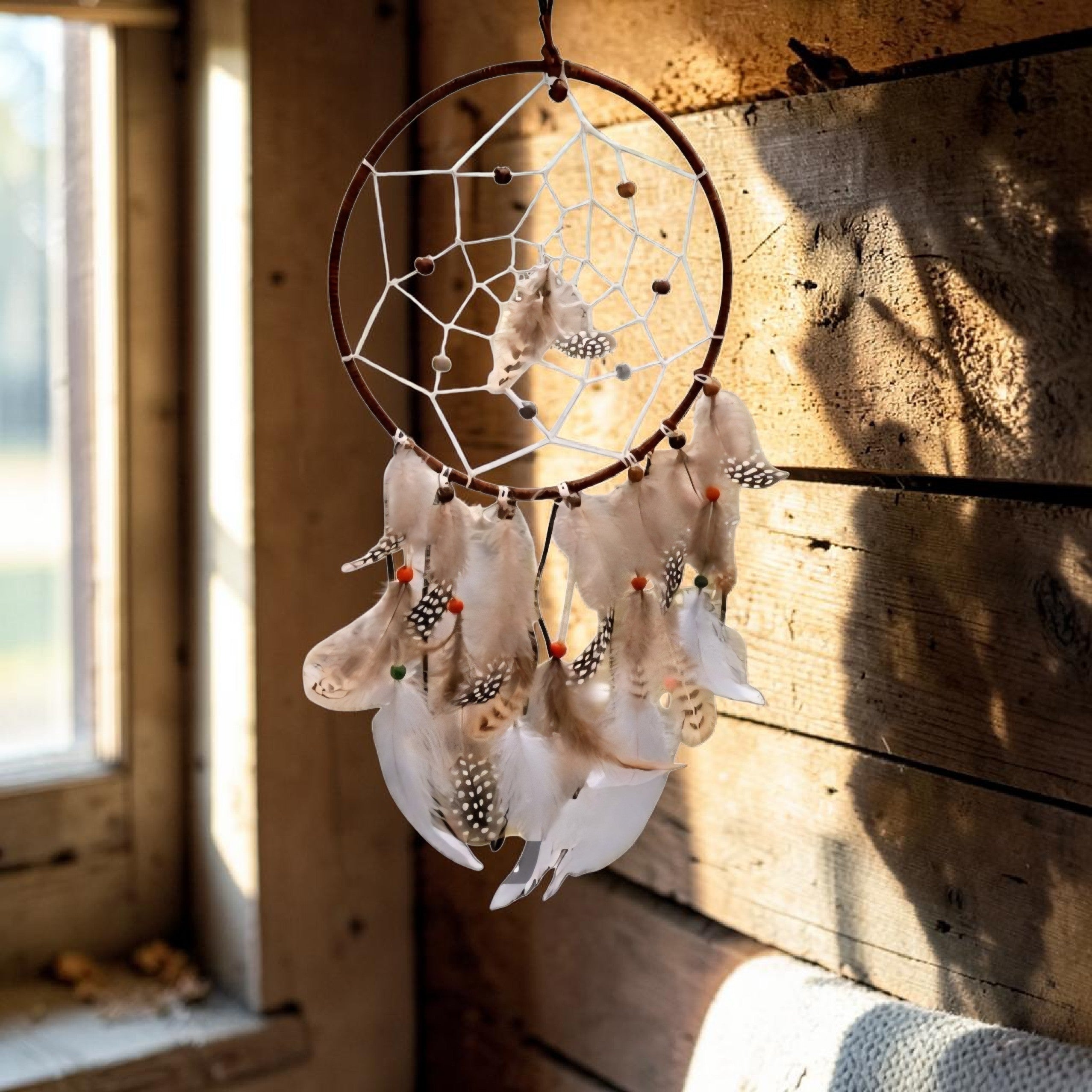 Dreamcatcher Wall Hanging - Boho Dream Catcher - Feather Decor - Spiritual Home Decor - Bedroom Decor - Handmade Boho Gift - Peaceful Sleep Decor