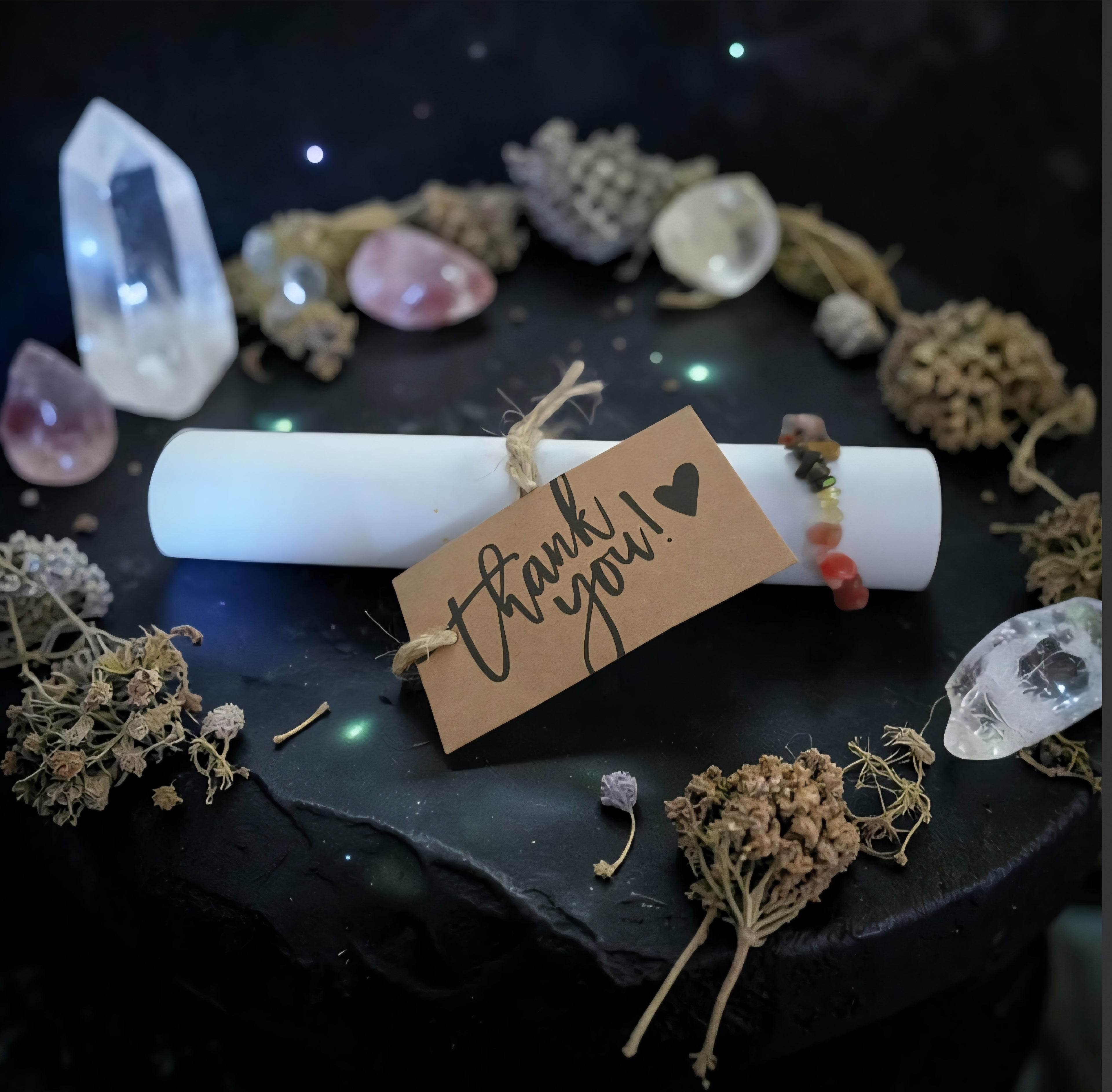 Handmade Spell Bottle & Crystal Bracelet Set - Cornish Creations