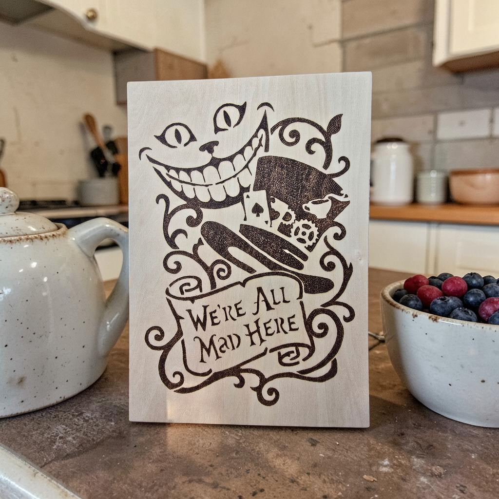Spill the Tea Pyrography Wall Art | Handmade Wooden Decor