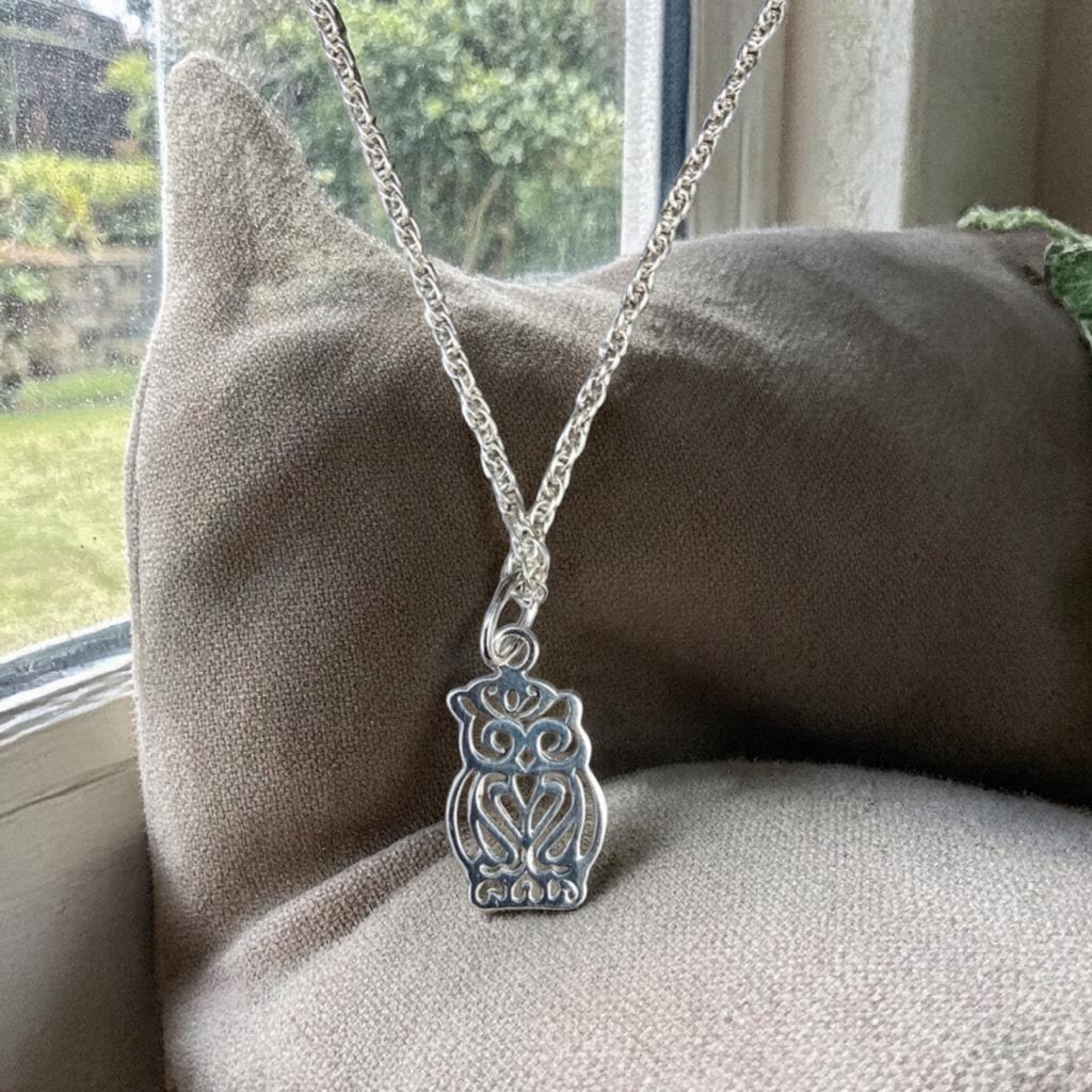 Sterling Silver Owl Necklace - Symbol of Wisdom & Guidance Gift