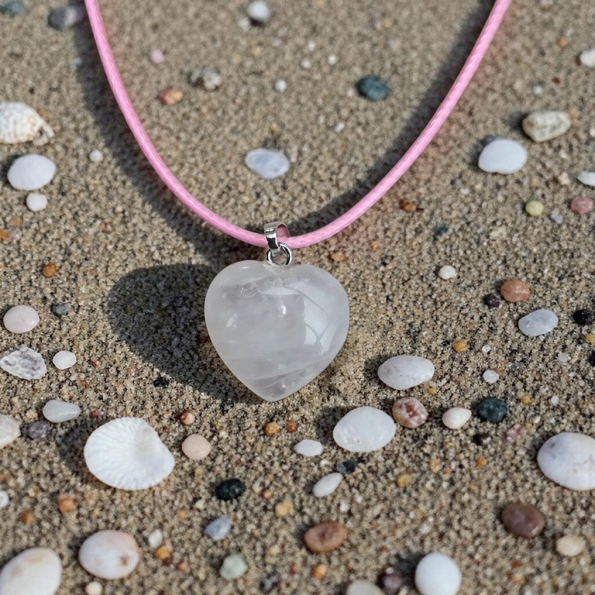 Amethyst Heart Necklace - Rose Quartz Necklace - Crystal Pendant Necklace - Healing Crystal Jewellery - Gift for Her