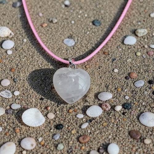 Amethyst Heart Necklace - Rose Quartz Necklace - Crystal Pendant Necklace - Healing Crystal Jewellery - Gift for Her