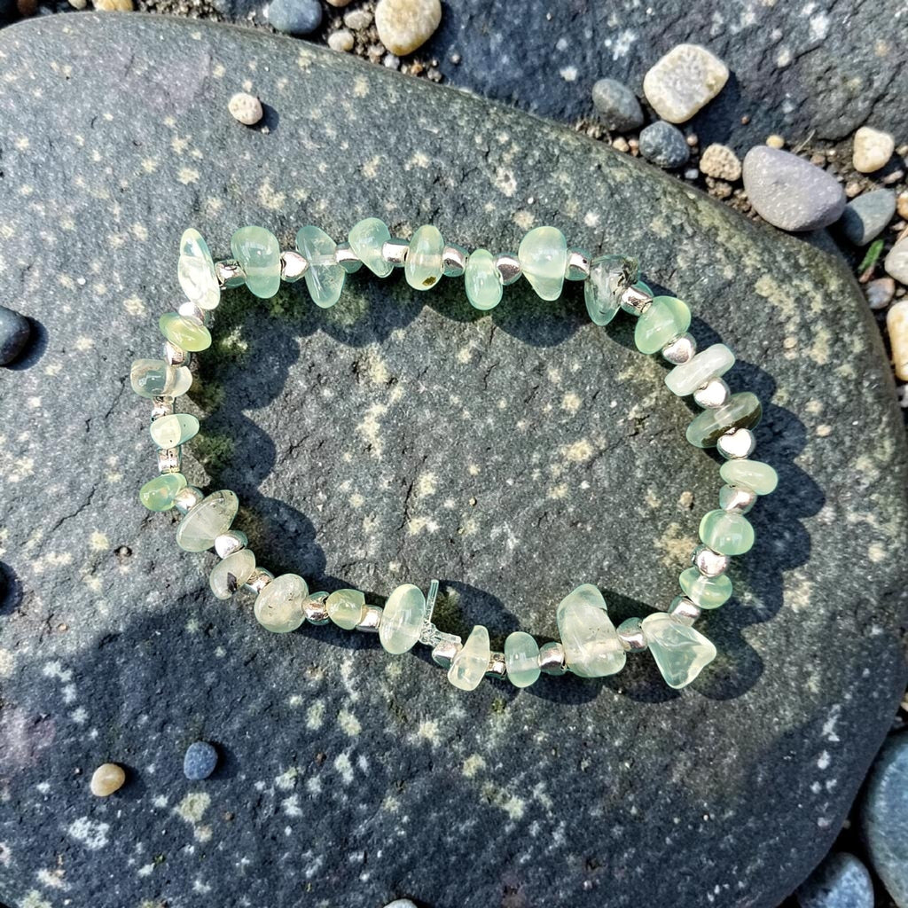 Prehnite Heart Bracelet — Stone of Unconditional Love