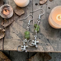 Peridot Gecko Earrings - Green Crystal Earrings - Lizard Jewellery - Nature Inspired Earrings - Boho Crystal Jewellery - Gift for Her