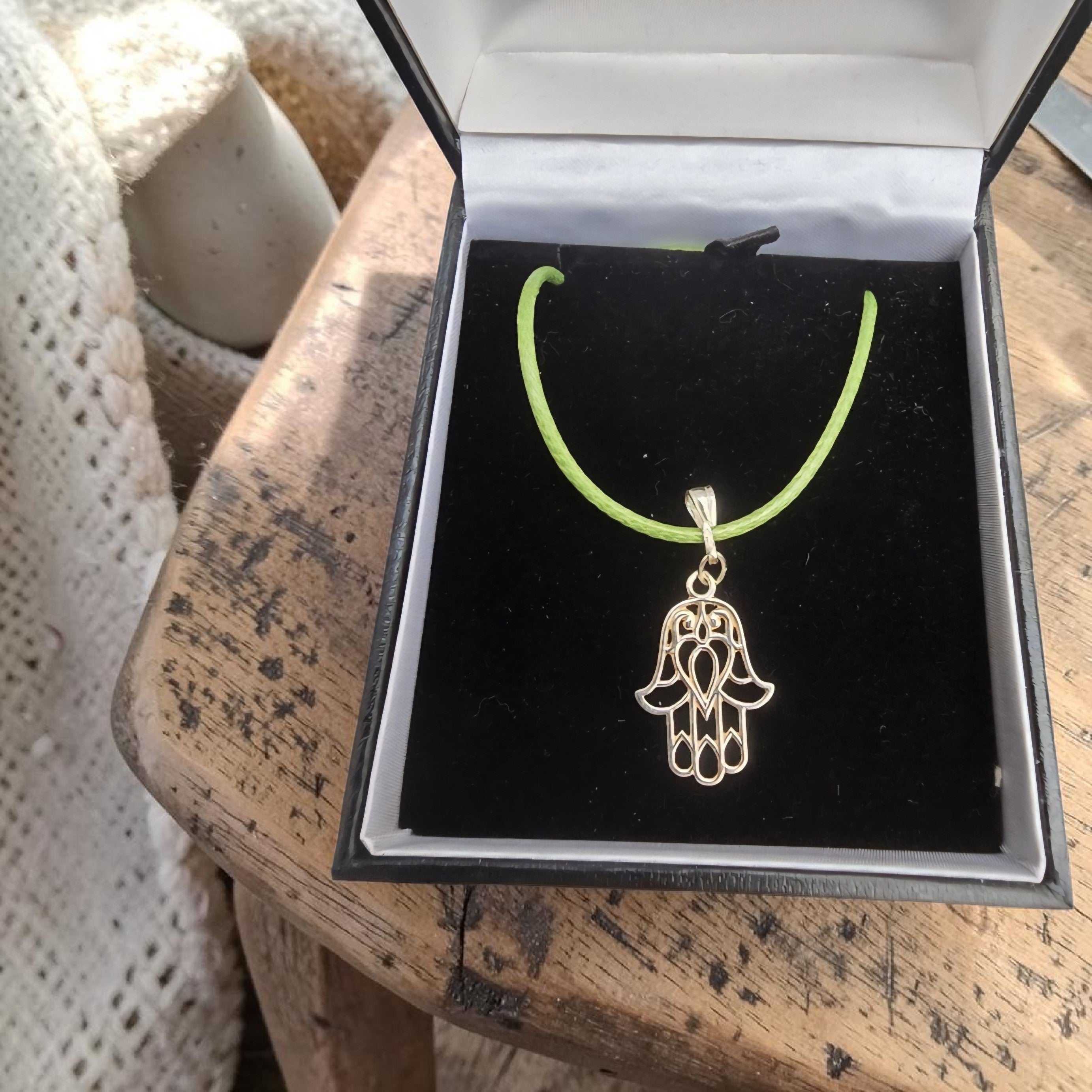 Hamsa Hand Pendant Necklace - Protection & Positive Energy Charm