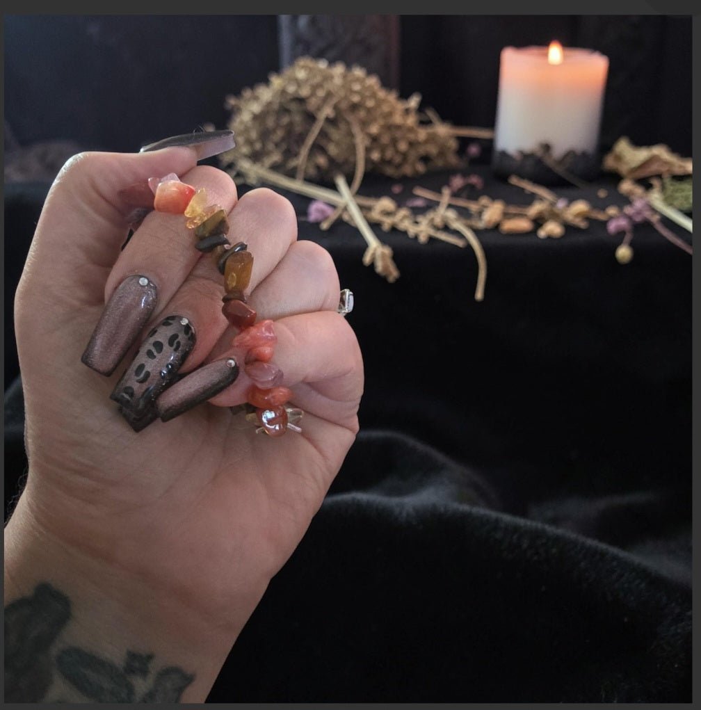 Handmade Spell Bottle & Crystal Bracelet Set - Cornish Creations