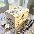 Handmade Wooden Jewellery Box - Butterfly Pyrography Keepsake Box - Love Gift Trinket Storage