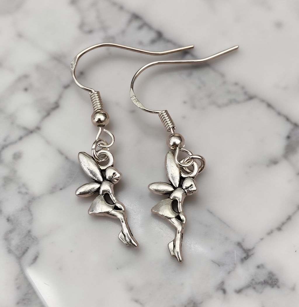 Fairy Earrings - Silver Fairy Jewellery - Fantasy Earrings - Magical Jewellery - Tinkerbell Style - Gift for Her - Boho Earrings - Cornish Creations