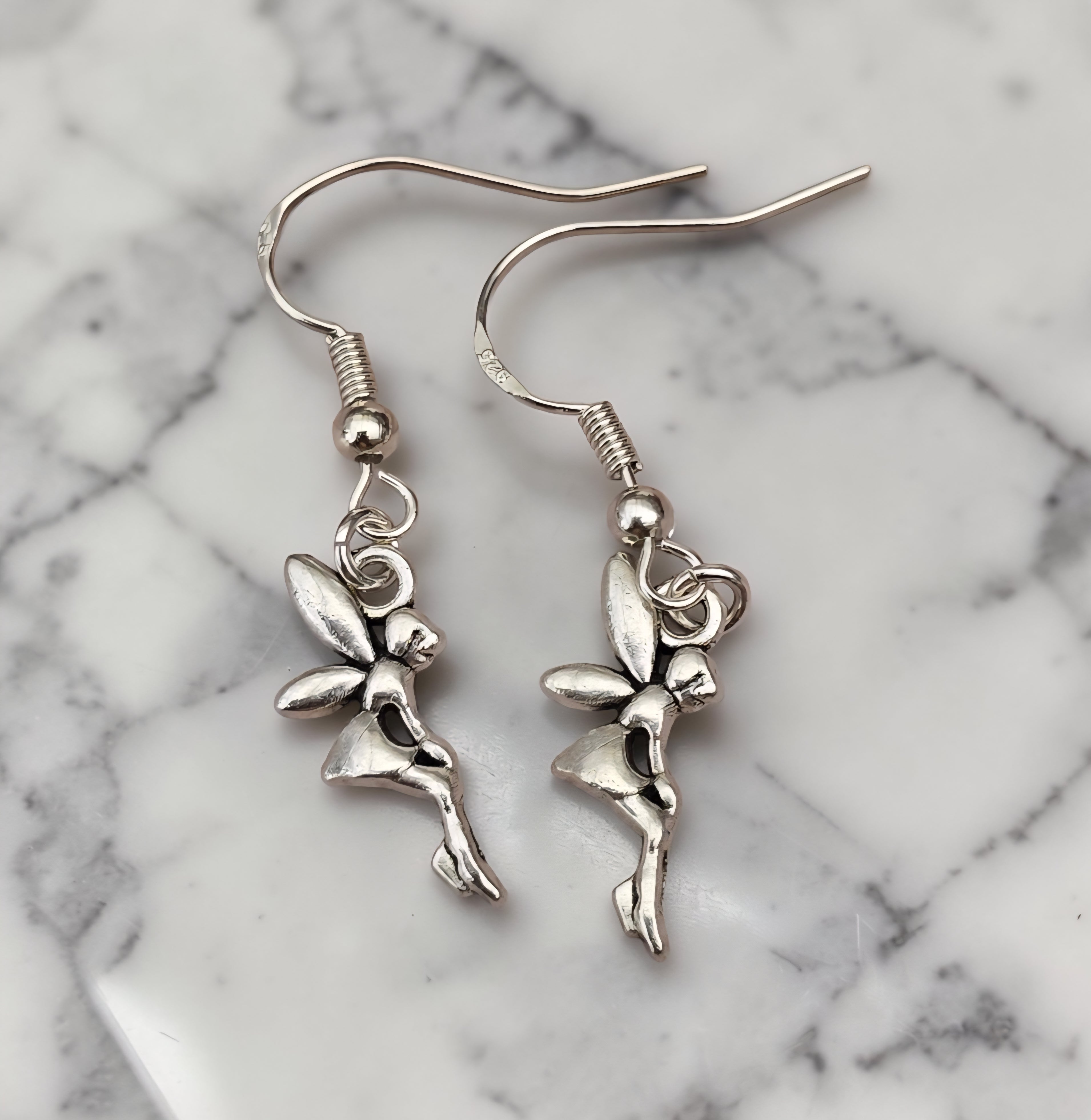 Fairy Earrings - Silver Fairy Jewellery - Fantasy Earrings - Magical Jewellery - Tinkerbell Style - Gift for Her - Boho Earrings - Cornish Creations