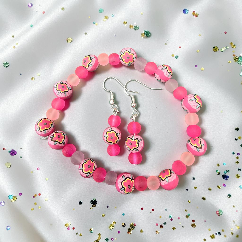 Festival Bead | Sea Glass | Earring & Bracelet Set |