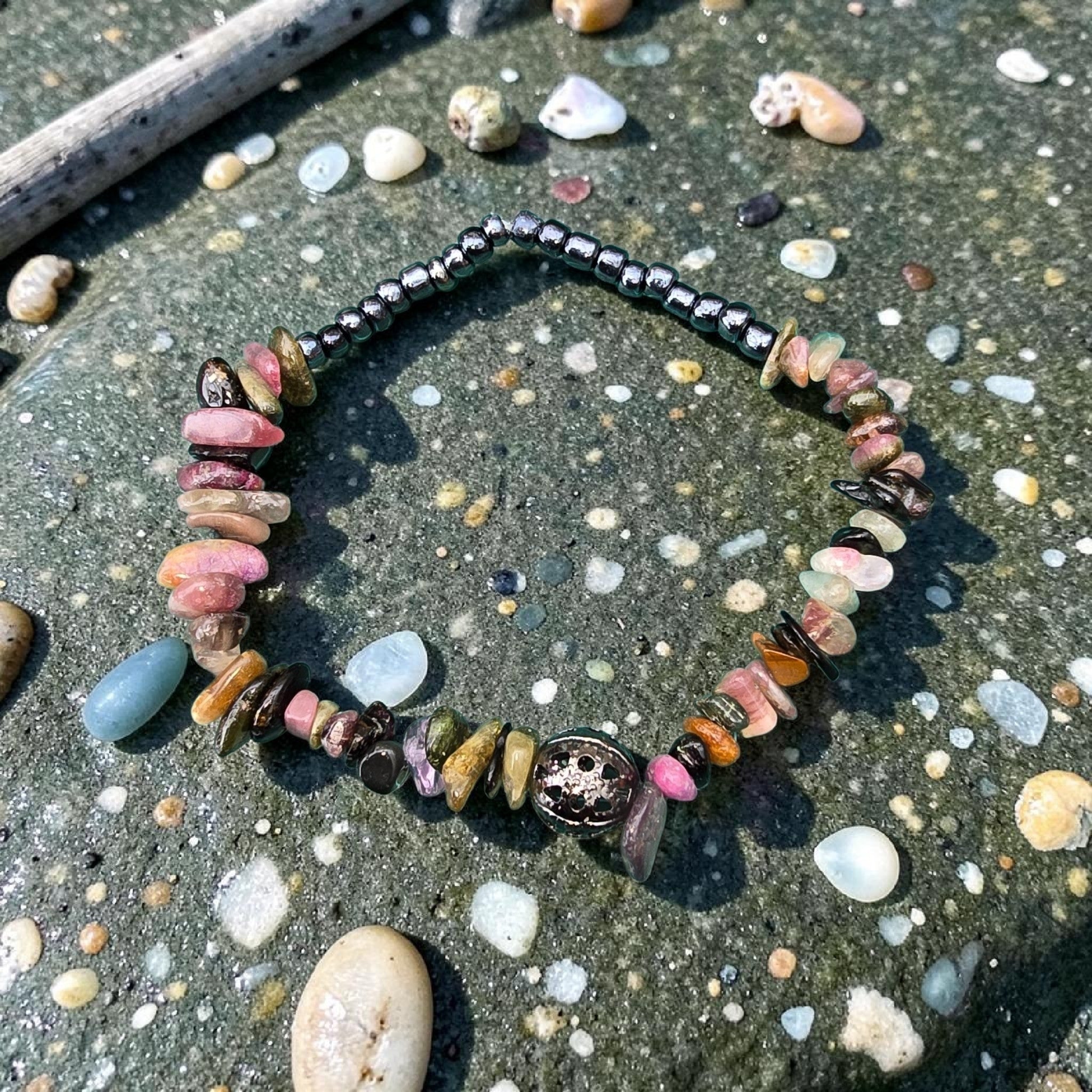 Tourmaline & Spacer Bead Bracelet