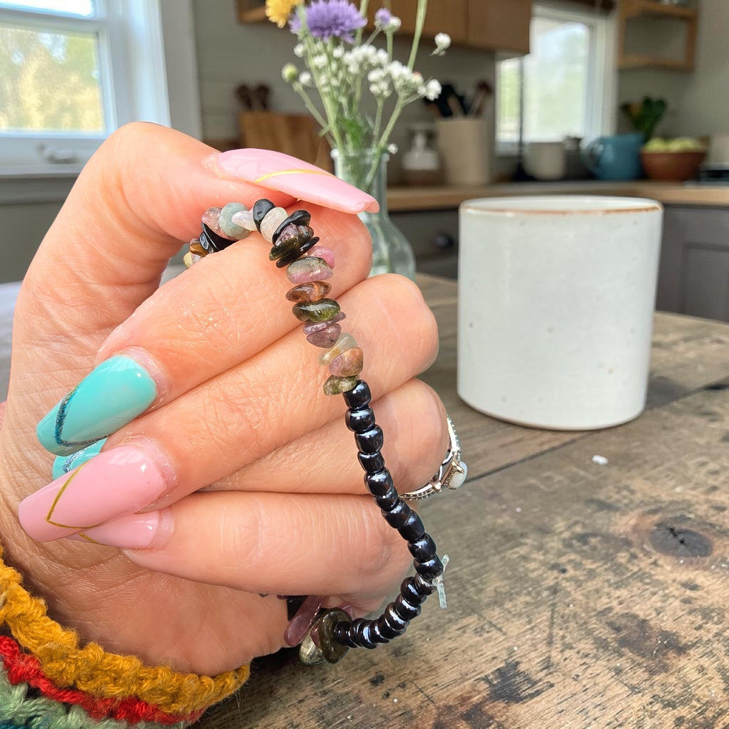 Tourmaline & Spacer Bead Bracelet