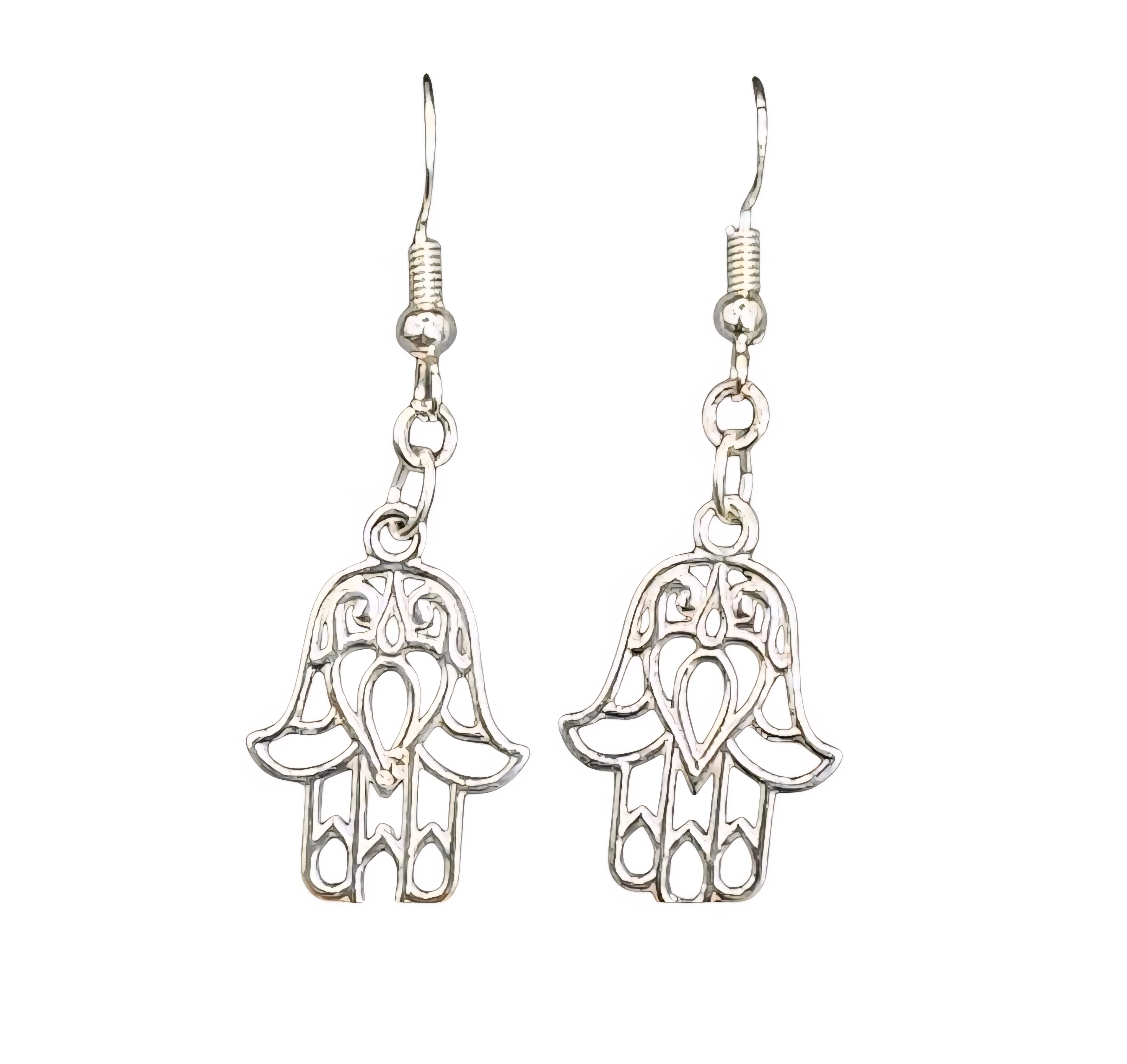 Hamsa Hand Earrings - Protection Jewellery - Spiritual Earrings - Evil Eye Protection - Boho Silver Earrings - Gift for Her - Witchy Jewellery - Cornish Creations