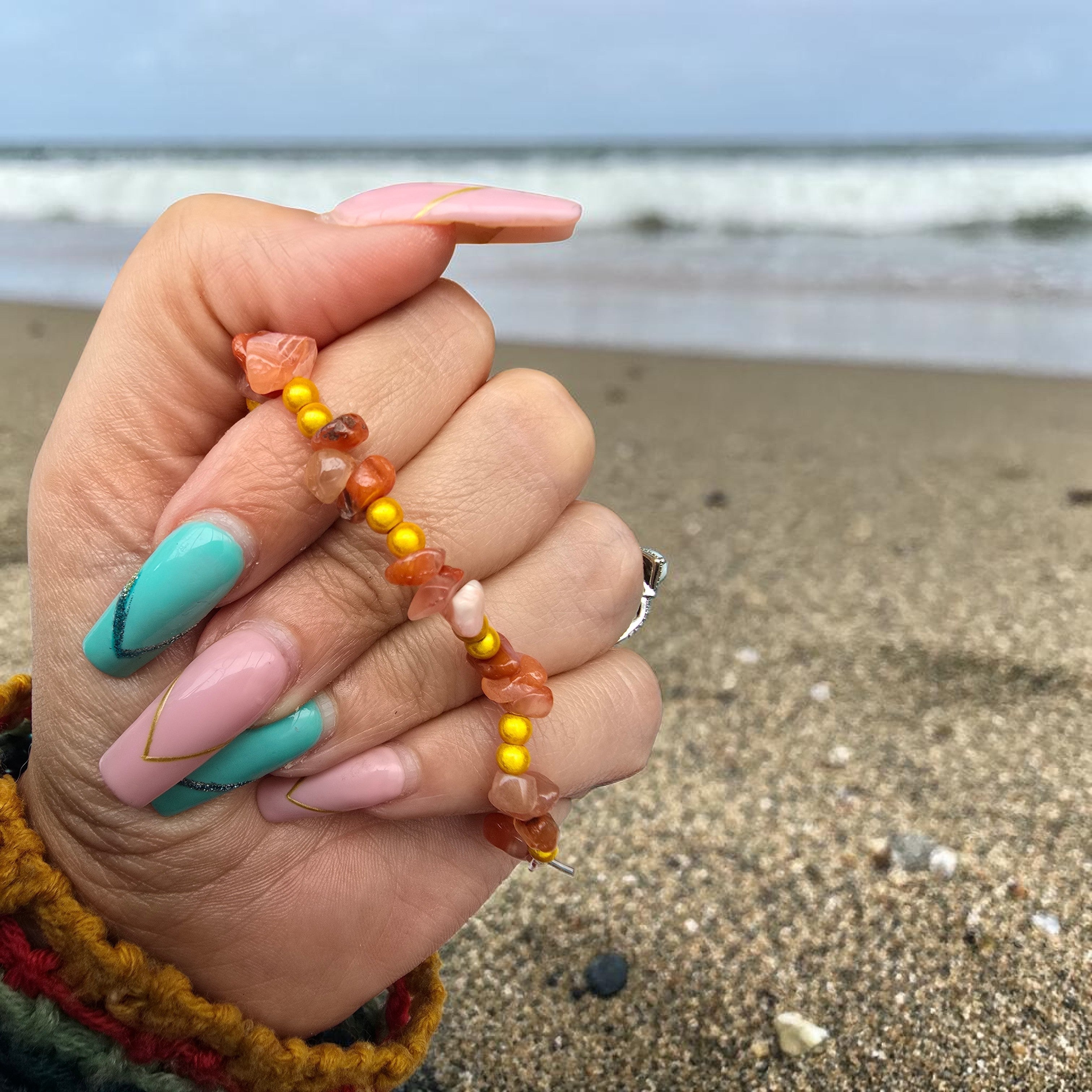 Sunset Ember Bracelet | Bold Carnelian Crystal Bracelet