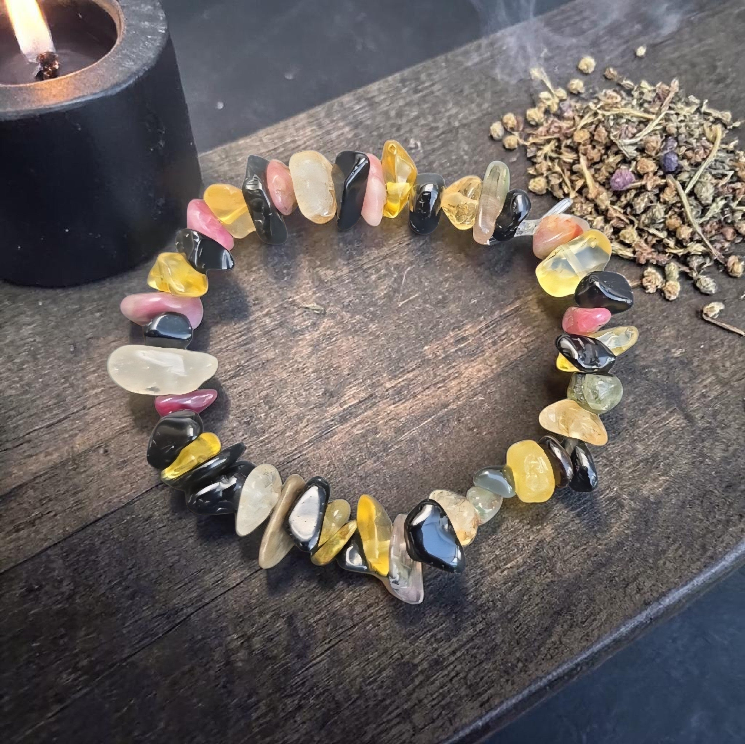 Transformation Magic Crystal Bracelet - Tourmaline, Obsidian & Citrine - Protection, Positivity & New Beginnings Jewellery