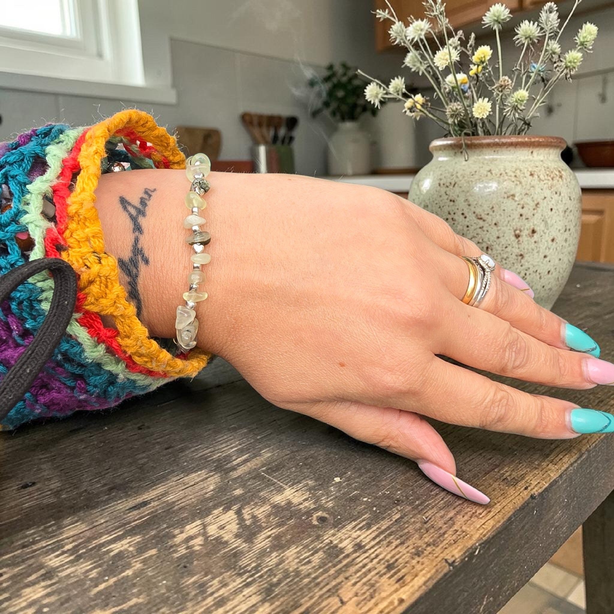 Prehnite Heart Bracelet — Stone of Unconditional Love