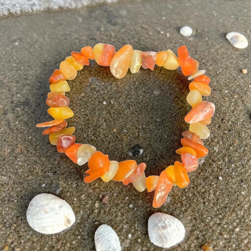 Carnelian, Citrine & Red Jasper Bracelet - Confidence & Motivation Crystal Jewellery - Solar Plexus Chakra