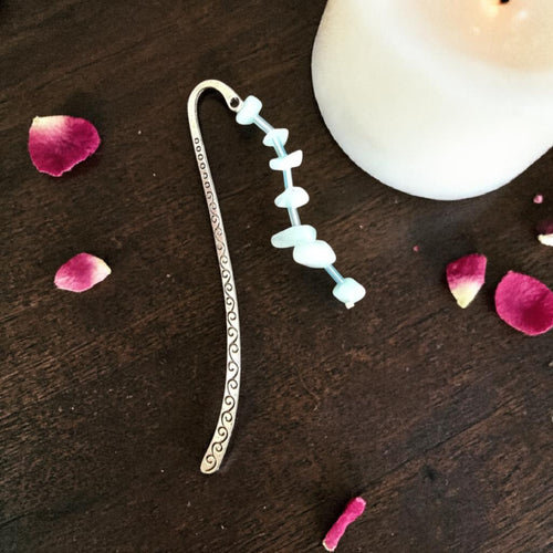 Aquamarine Crystal Bookmark - March Birthstone Gift - Handmade Bookmark - Calm & Clarity Crystal - Book Lover Gift