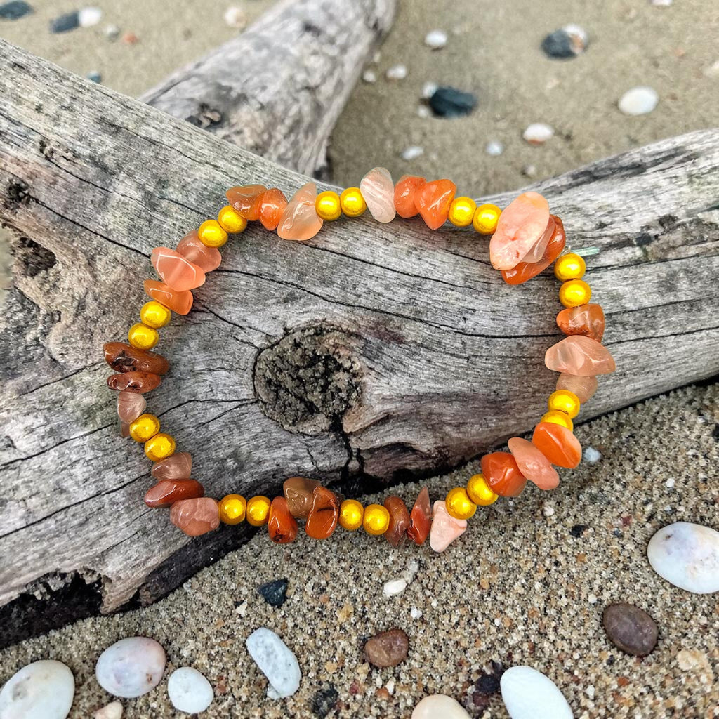 Sunset Ember Bracelet | Bold Carnelian Crystal Bracelet