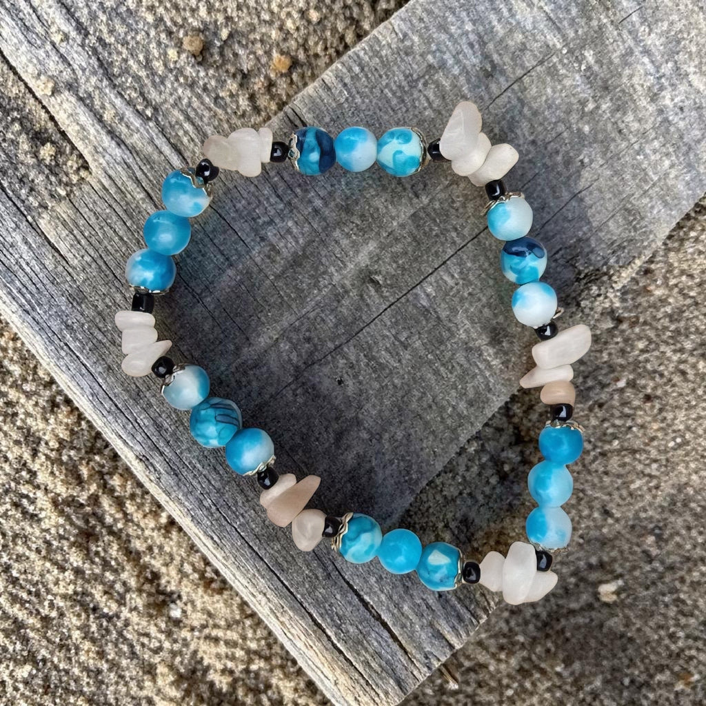 Ocean Calm Bracelet - Turquenite & Moonstone - Handmade Coastal Crystal Jewellery - Cornish Creations