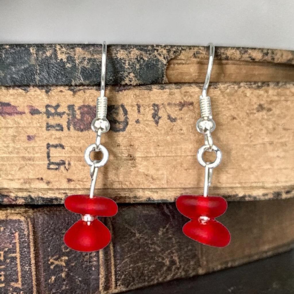 Sterling Silver Sea Glass Drop Earrings