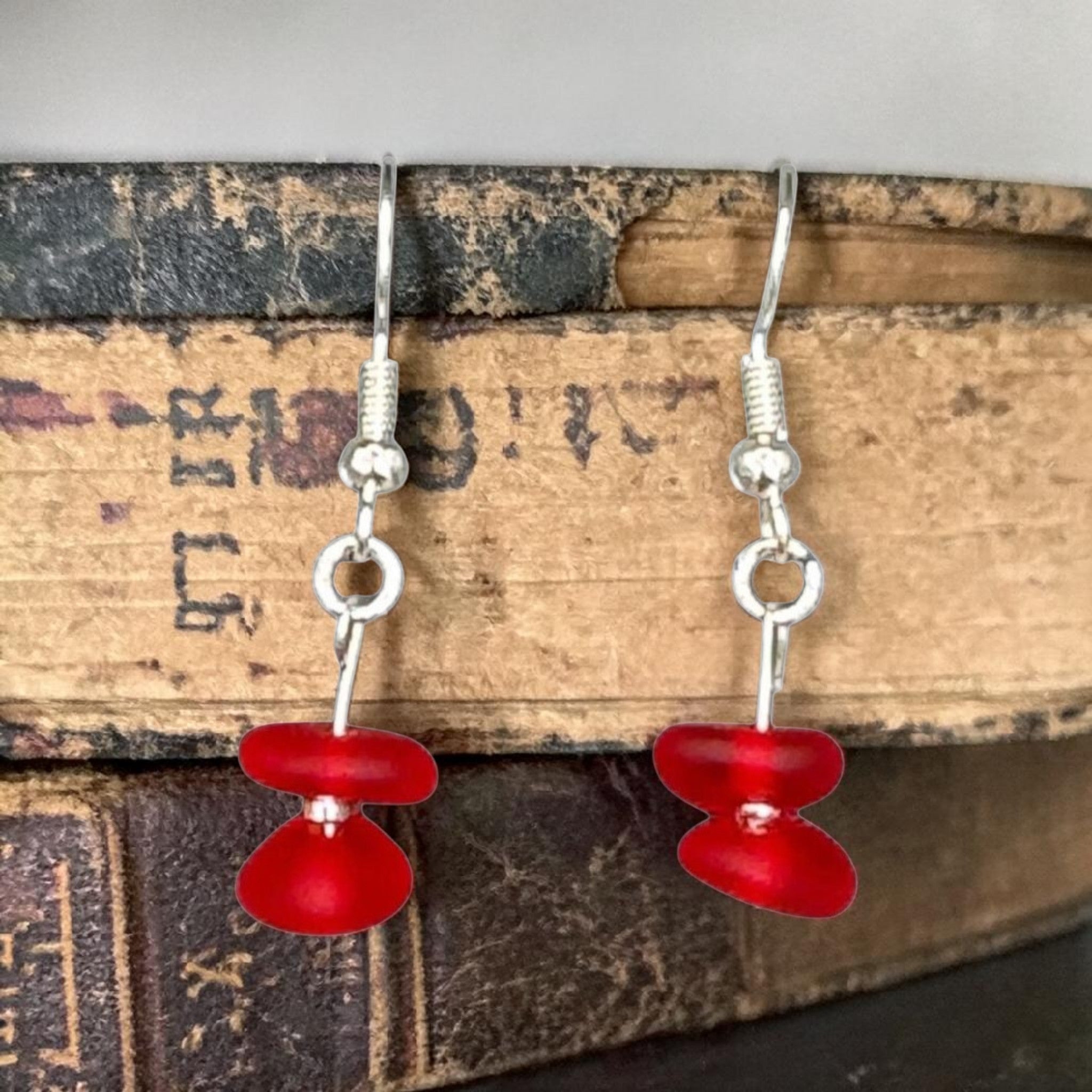 Sterling Silver Sea Glass Drop Earrings