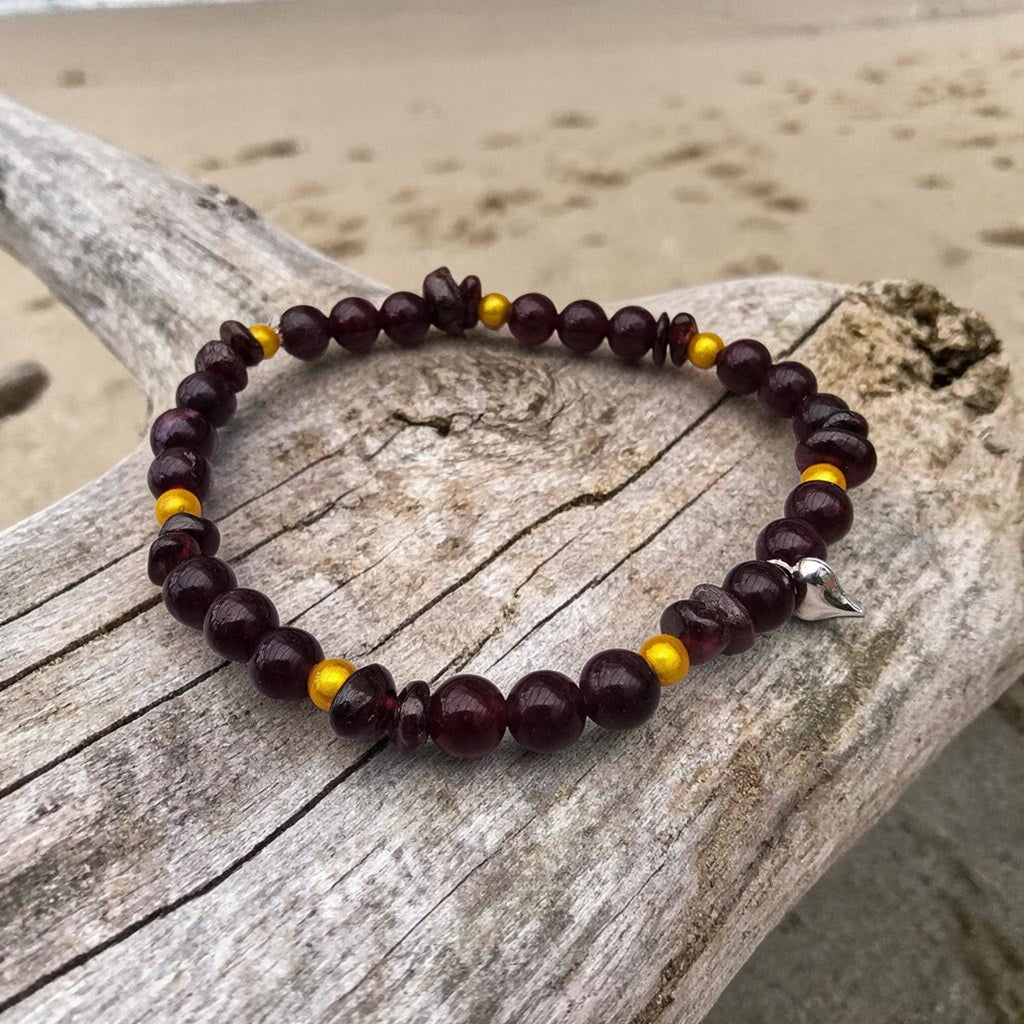 Queen of Hearts Energy Bracelet | Genuine Garnet